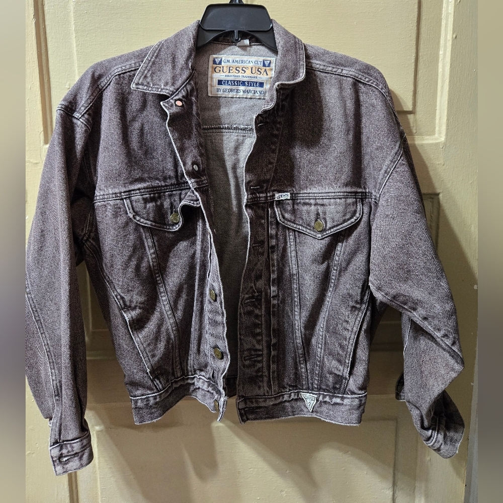 Vintage Guess Georges Marciano Brown Denim Trucker Oversized Jean Jacket